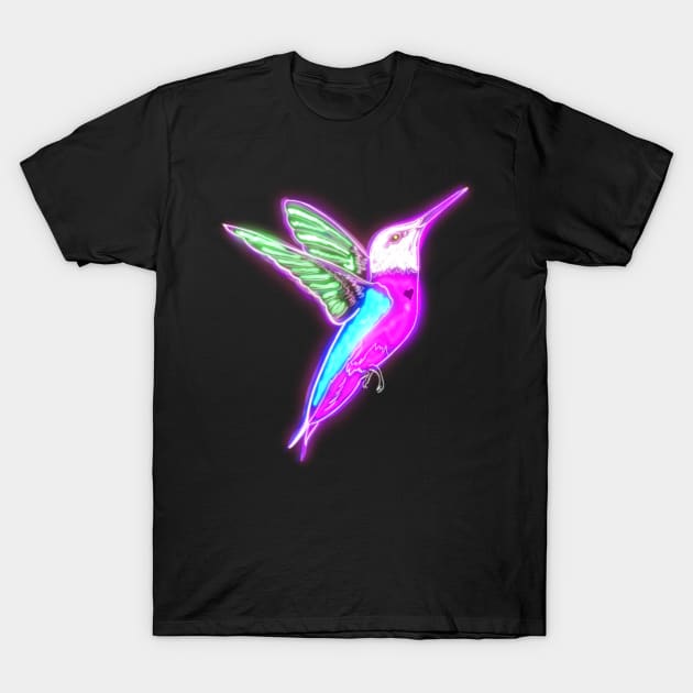 Neon hummingbird T-Shirt by SandyJam